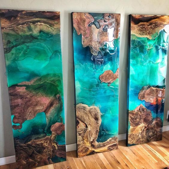 resin art with wood